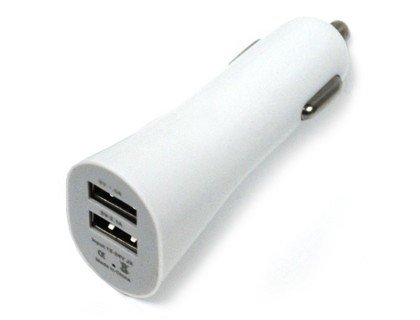  Автомобильное з/у (2.1A - 2 USB) адаптер овальный 