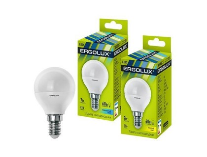 ERGOLUX LED 7-G45/845/E14