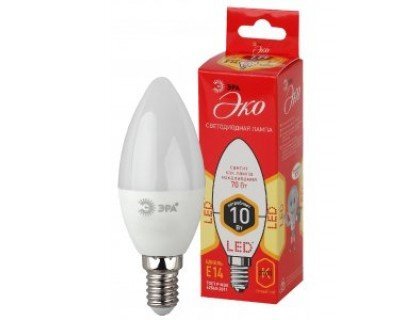 Эра Светодиод. лампа ECO LED B35-10W-827-E14 свеча