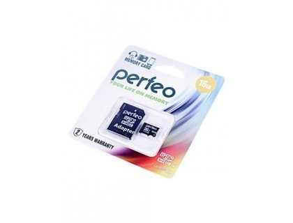 PERFEO 16 GB micro SDHC класс 10 с адаптером