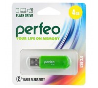 PERFEO 4 GB флеш драйв зелёная с колпачком USB 2.0 С05 