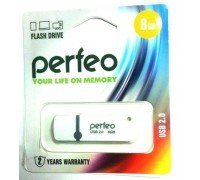 PERFEO 8 GB флеш-драйв белая с колпачком USB 2.0 С01