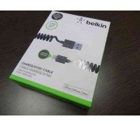 BELKIN кабель USB iPhone 5/6/7/8 пружинка белый 1.2м.