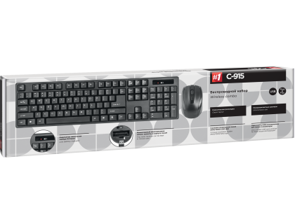 DEFENDER C-915 набор беспроводная мышь + клавиатура чёрные